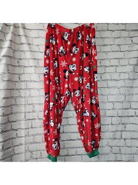 Disney Mickey Mouse Pajama Pants Women Sz 3X Soft Christmas Holiday PJs Red Plus